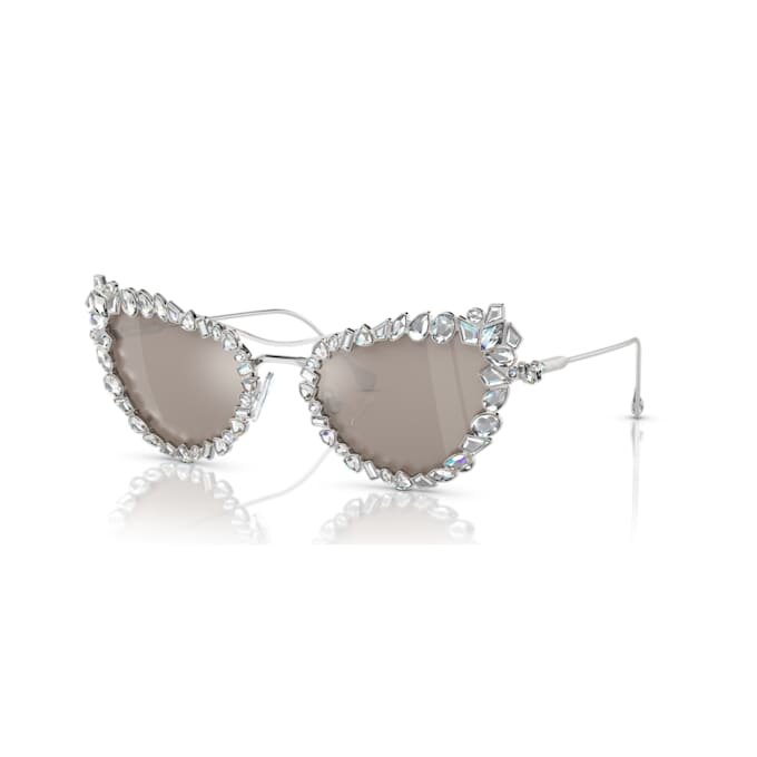 2-in-1-Aufsteck-Sonnenbrille, auffälliges Design, Cat-Eye-Form, Sk7011, Weiß 2-in-1-Aufsteck-Sonnenbrille, auffälliges Design, Cat-Eye-Form, Sk7011, Weiß