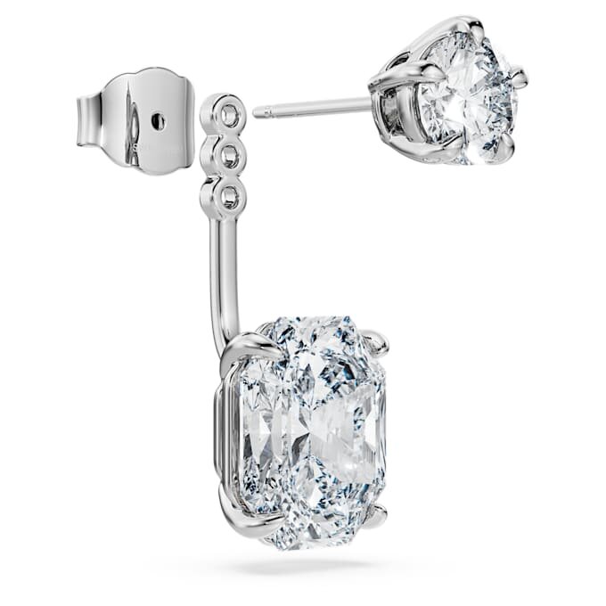 Achtkant-Ohrringe mit im Labor gezüchteten Diamanten, 9,65 Karat insgesamt, gemischte Formen, 18 Karat Weißgold Achtkant-Ohrringe mit im Labor gezüchteten Diamanten, 9,65 Karat insgesamt, gemischte Formen, 18 Karat Weißgold