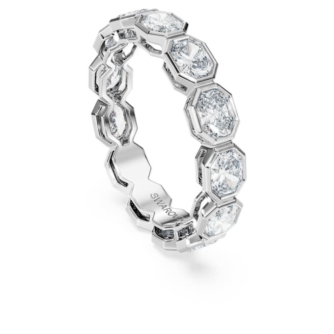 Achtkant-Ring mit im Labor gezüchteten Diamanten, 2,4 Karat insgesamt, achteckige Form, 14 Karat Weißgold Achtkant-Ring mit im Labor gezüchteten Diamanten, 2,4 Karat insgesamt, achteckige Form, 14 Karat Weißgold