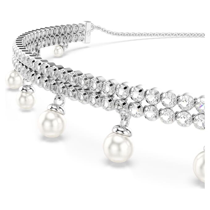 Ariana Grande X Swarovski Choker Kristallperle, Rundschliff, Weiß, rhodiniert Ariana Grande X Swarovski Choker Kristallperle, Rundschliff, Weiß, rhodiniert