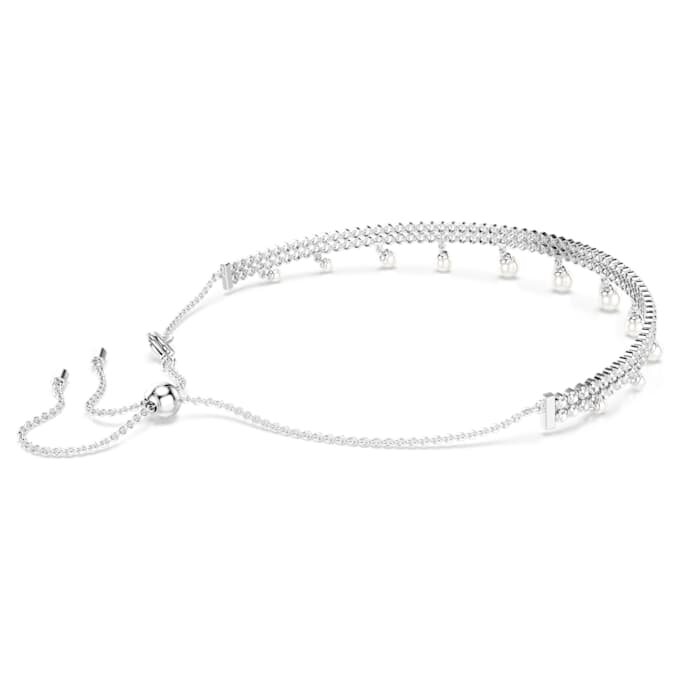 Ariana Grande X Swarovski Choker Kristallperle, Rundschliff, Weiß, rhodiniert Ariana Grande X Swarovski Choker Kristallperle, Rundschliff, Weiß, rhodiniert