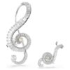 Ariana Grande X Swarovski Clip-Ohrringe, asymmetrisches Design, Kristallperle, Baguette-Schliff, weiß, rhodiniert