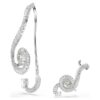 Ariana Grande X Swarovski Clip-Ohrringe, asymmetrisches Design, Kristallperle, Baguette-Schliff, weiß, rhodiniert