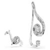 Ariana Grande X Swarovski Clip-Ohrringe, asymmetrisches Design, Kristallperle, Baguette-Schliff, weiß, rhodiniert
