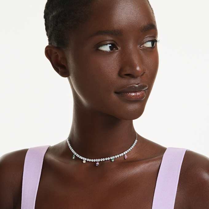 Ariana Grande X Swarovski Halskette mit gemischten Schliffformen, mehrfarbig, rhodiniert Ariana Grande X Swarovski Halskette mit gemischten Schliffformen, mehrfarbig, rhodiniert