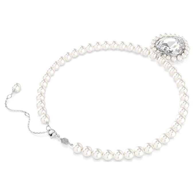 Ariana Grande X Swarovski Halskette mit Kristallperle, Herzschliff, Herz, Weiß, rhodiniert Ariana Grande X Swarovski Halskette mit Kristallperle, Herzschliff, Herz, Weiß, rhodiniert