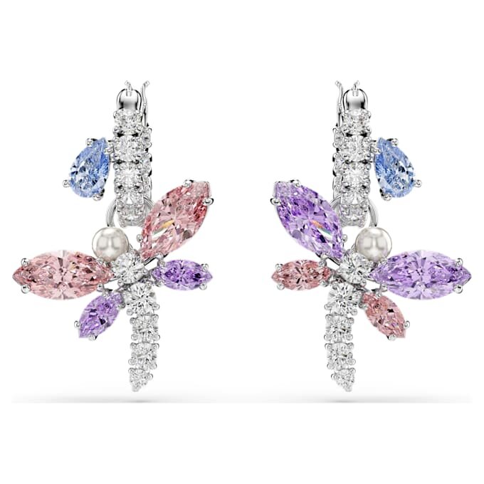 Ariana Grande X Swarovski Ohrringe mit gemischten Schliffen, Libelle, mehrfarbig, rhodiniert Ariana Grande X Swarovski Ohrringe mit gemischten Schliffen, Libelle, mehrfarbig, rhodiniert