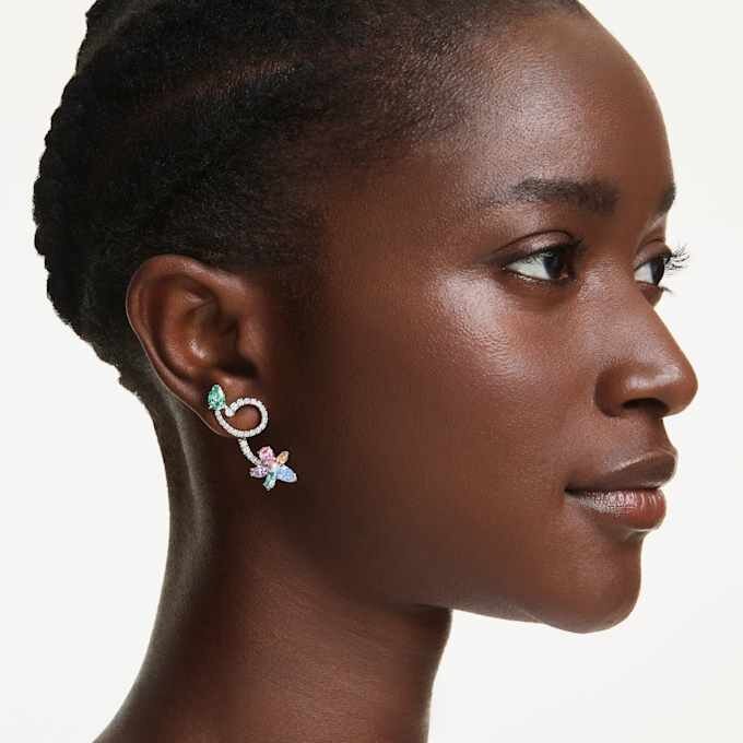 Ariana Grande X Swarovski Ohrringe mit Ohrhülsen, gemischte Schliffe, Libelle, Blume, mehrfarbig, rhodiniert Ariana Grande X Swarovski Ohrringe mit Ohrhülsen, gemischte Schliffe, Libelle, Blume, mehrfarbig, rhodiniert