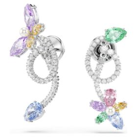 Ariana Grande X Swarovski Ohrringe mit Ohrhülsen, gemischte Schliffe, Libelle, Blume, mehrfarbig, rhodiniert