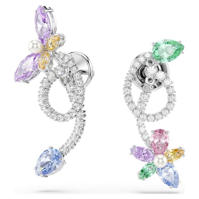 Ariana Grande X Swarovski Ohrringe mit Ohrhülsen, gemischte Schliffe, Libelle, Blume, mehrfarbig, rhodiniert Ariana Grande X Swarovski Ohrringe mit Ohrhülsen, gemischte Schliffe, Libelle, Blume, mehrfarbig, rhodiniert