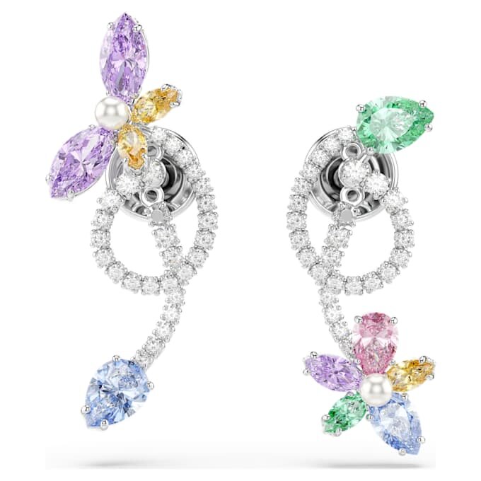 Ariana Grande X Swarovski Ohrringe mit Ohrhülsen, gemischte Schliffe, Libelle, Blume, mehrfarbig, rhodiniert Ariana Grande X Swarovski Ohrringe mit Ohrhülsen, gemischte Schliffe, Libelle, Blume, mehrfarbig, rhodiniert