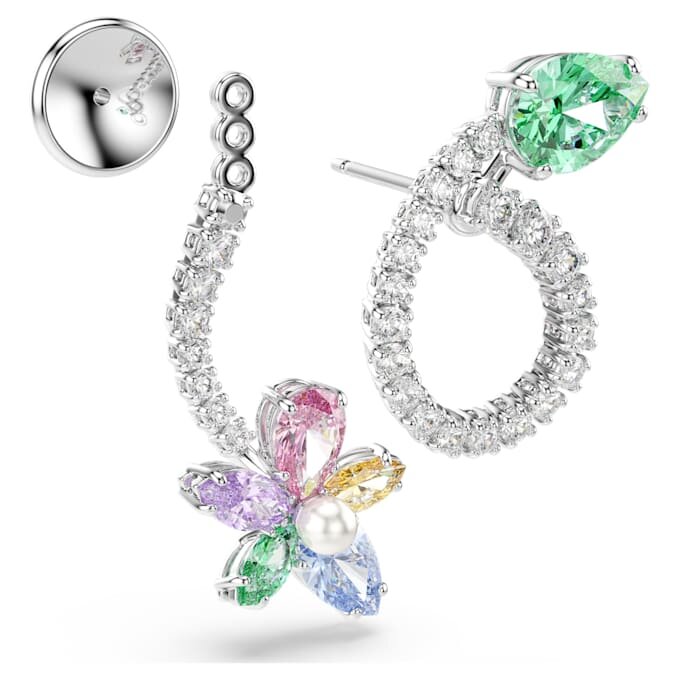Ariana Grande X Swarovski Ohrringe mit Ohrhülsen, gemischte Schliffe, Libelle, Blume, mehrfarbig, rhodiniert Ariana Grande X Swarovski Ohrringe mit Ohrhülsen, gemischte Schliffe, Libelle, Blume, mehrfarbig, rhodiniert