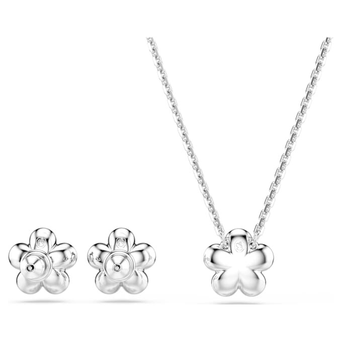 Ariana Grande X Swarovski Set Kristallperle, Rundschliff, Blume, Weiß, rhodiniert Ariana Grande X Swarovski Set Kristallperle, Rundschliff, Blume, Weiß, rhodiniert