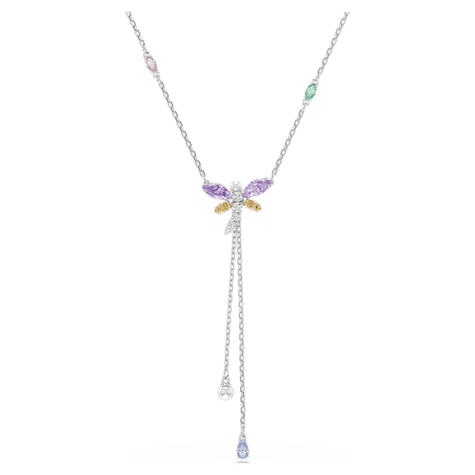 Ariana Grande X Swarovski Y-Halskette mit gemischten Schliffen, Libelle, mehrfarbig, rhodiniert Ariana Grande X Swarovski Y-Halskette mit gemischten Schliffen, Libelle, mehrfarbig, rhodiniert