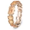 Armbanduhr mit achteckigem Schliff, braun, champagnerfarbene Goldoptik