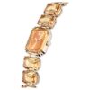 Armbanduhr mit achteckigem Schliff, braun, champagnerfarbene Goldoptik