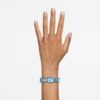 Armbanduhr mit achtkantigem Schliff, blau, Edelstahl