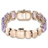 Armbanduhr mit achtkantigem Schliff, lila, champagnerfarbene Gold-PVD-Beschichtung Armbanduhr mit achtkantigem Schliff, lila, champagnerfarbene Gold-PVD-Beschichtung