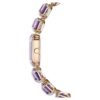 Armbanduhr mit achtkantigem Schliff, lila, champagnerfarbene Gold-PVD-Beschichtung Armbanduhr mit achtkantigem Schliff, lila, champagnerfarbene Gold-PVD-Beschichtung