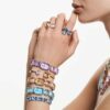 Armbanduhr mit achtkantigem Schliff, blau, Edelstahl
