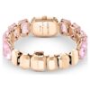 Armbanduhr mit achtkantigem Schliff, rosa, roségoldfarben