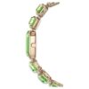 Armbanduhr mit achtkantigen Kristallen, grün, champagnerfarbene Goldoptik Armbanduhr mit achtkantigen Kristallen, grün, champagnerfarbene Goldoptik