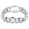 Armbanduhr mit achtkantigen Kristallen, weiß, Edelstahl Armbanduhr mit achtkantigen Kristallen, weiß, Edelstahl