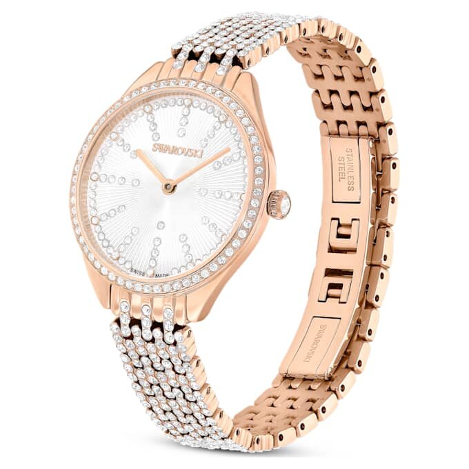 Attract Uhr, Swiss Made, Metallarmband, Roségold-Farbton, roségoldfarbene Oberfläche Attract Uhr, Swiss Made, Metallarmband, Roségold-Farbton, roségoldfarbene Oberfläche