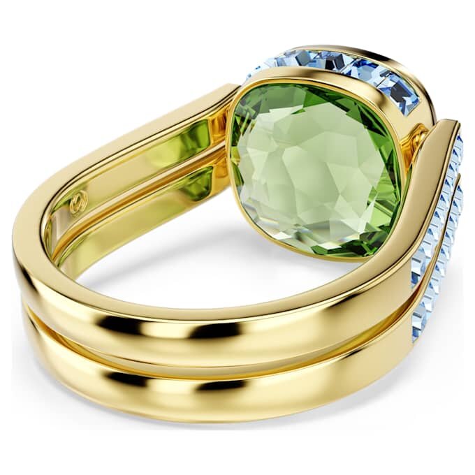 Chroma-Ring im Kissenschliff, mehrfarbig, goldfarben plattiert Chroma-Ring im Kissenschliff, mehrfarbig, goldfarben plattiert