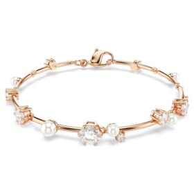 Constella-Armband „Crystal Pearl“, runde Schliffe, weiß, roségoldfarben plattiert Constella-Armband „Crystal Pearl“, runde Schliffe, weiß, roségoldfarben plattiert