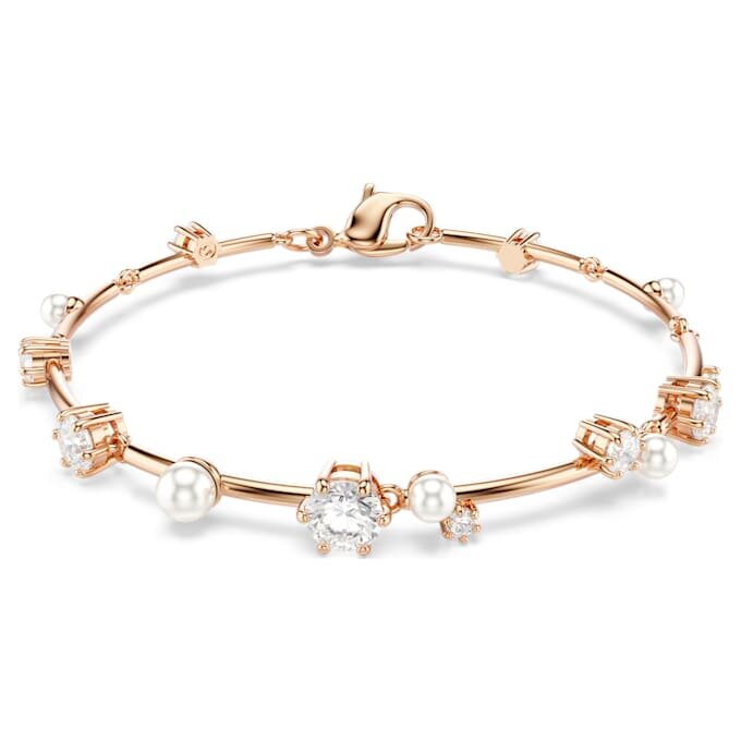 Constella-Armband „Crystal Pearl“, runde Schliffe, weiß, roségoldfarben plattiert Constella-Armband „Crystal Pearl“, runde Schliffe, weiß, roségoldfarben plattiert