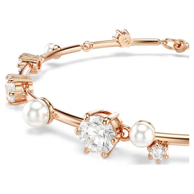 Constella-Armband „Crystal Pearl“, runde Schliffe, weiß, roségoldfarben plattiert Constella-Armband „Crystal Pearl“, runde Schliffe, weiß, roségoldfarben plattiert