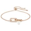 Constella-Armband mit Kristallperle, Rundschliff, weiß, roségoldfarben plattiert Constella-Armband mit Kristallperle, Rundschliff, weiß, roségoldfarben plattiert