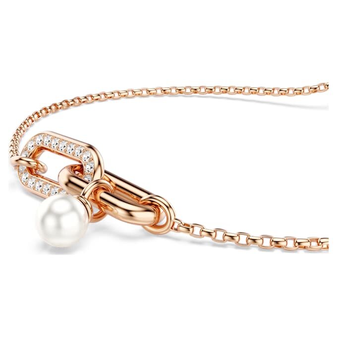 Constella-Armband mit Kristallperle, Rundschliff, weiß, roségoldfarben plattiert Constella-Armband mit Kristallperle, Rundschliff, weiß, roségoldfarben plattiert