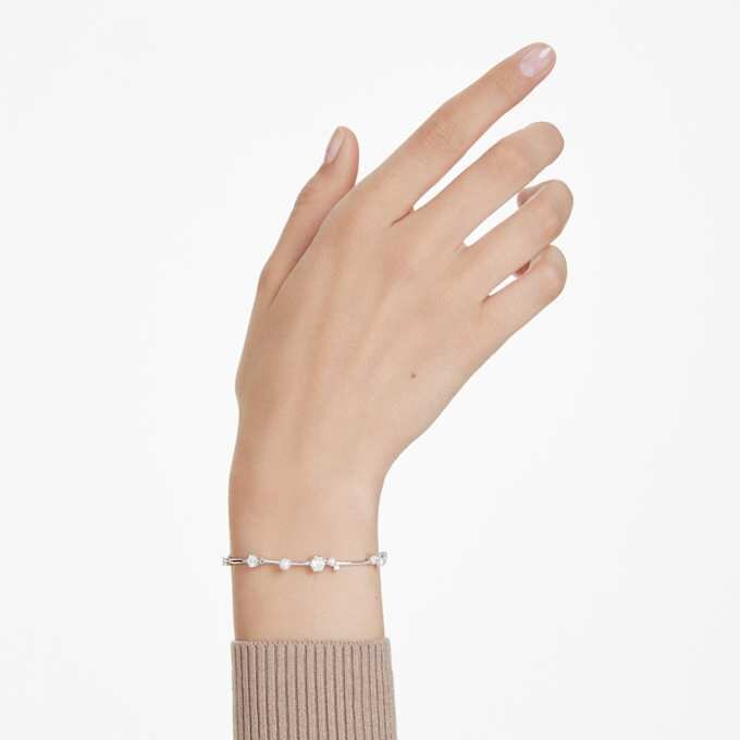 Constella-Armband mit Kristallperlen, Rundschliff, weiß, rhodiniert Constella-Armband mit Kristallperlen, Rundschliff, weiß, rhodiniert