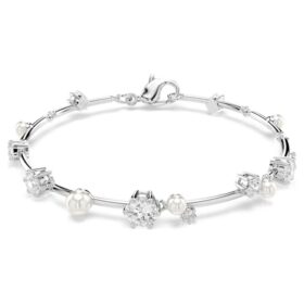 Constella-Armband mit Kristallperlen, Rundschliff, weiß, rhodiniert Constella-Armband mit Kristallperlen, Rundschliff, weiß, rhodiniert