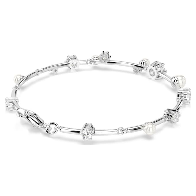 Constella-Armband mit Kristallperlen, Rundschliff, weiß, rhodiniert Constella-Armband mit Kristallperlen, Rundschliff, weiß, rhodiniert