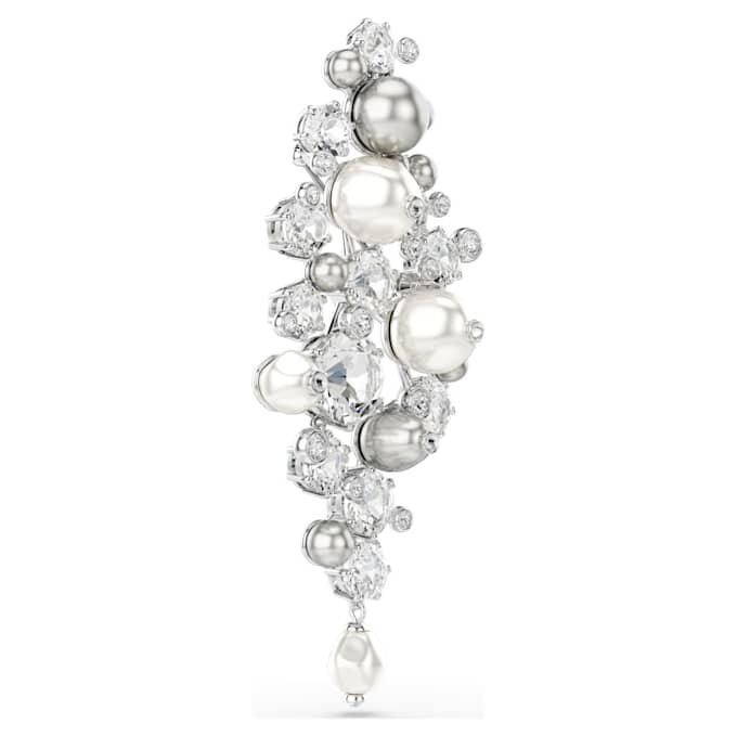 Constella-Brosche „Crystal Pearl“, runder Schliff, weiß, rhodiniert Constella-Brosche „Crystal Pearl“, runder Schliff, weiß, rhodiniert