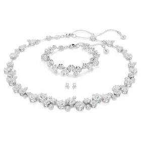 Constella-Set mit gemischten Schliffen, weiß, rhodiniert