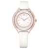 Crystalline Aura Uhr, Swiss Made, Lederarmband, weiß, roségoldfarbenes Finish Crystalline Aura Uhr, Swiss Made, Lederarmband, weiß, roségoldfarbenes Finish