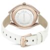 Crystalline Aura Uhr, Swiss Made, Lederarmband, weiß, roségoldfarbenes Finish Crystalline Aura Uhr, Swiss Made, Lederarmband, weiß, roségoldfarbenes Finish