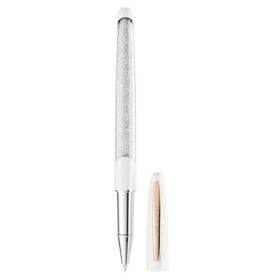 Crystalline-Rollerball-Stift, weiß, roségoldfarben plattiert