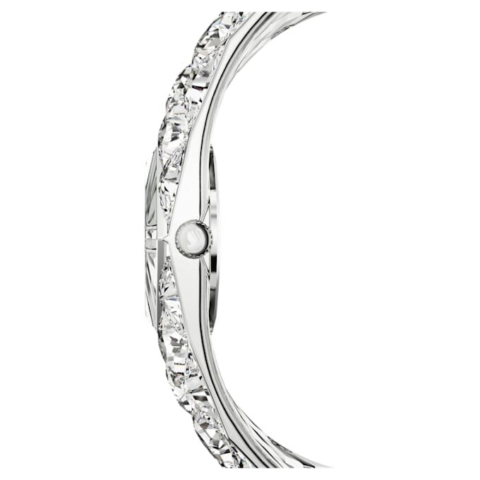 Curiosa Armreif-Uhr mit Kristallarmband, silberfarben, Edelstahl Curiosa Armreif-Uhr mit Kristallarmband, silberfarben, Edelstahl