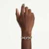 Dextera-Armband mit rundem Schliff, T-Steg, weiß, Metallmix-Finish Dextera-Armband mit rundem Schliff, T-Steg, weiß, Metallmix-Finish