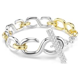 Dextera-Armband mit rundem Schliff, T-Steg, weiß, Metallmix-Finish Dextera-Armband mit rundem Schliff, T-Steg, weiß, Metallmix-Finish