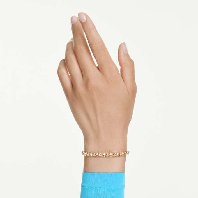 Dextera-Armband mit rundem Schliff, weiß, goldfarben Dextera-Armband mit rundem Schliff, weiß, goldfarben