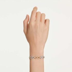 Dextera-Armband mit rundem Schliff, weiß, Metallmix-Finish Dextera-Armband mit rundem Schliff, weiß, Metallmix-Finish
