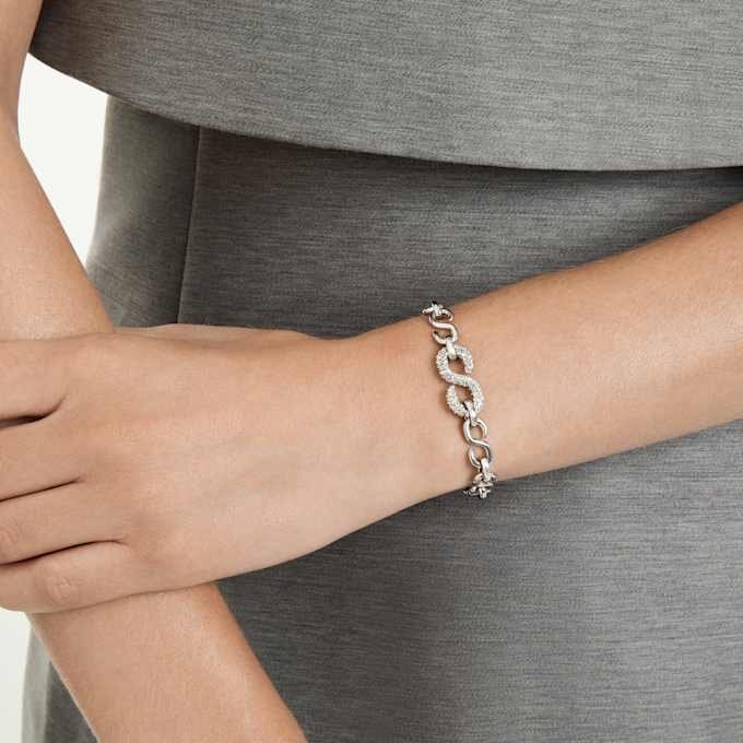 Dextera-Armband mit rundem Schliff, weiß, rhodiniert Dextera-Armband mit rundem Schliff, weiß, rhodiniert