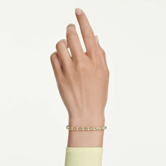 Dextera-Armband mit Rundschliff, grün, goldfarben Dextera-Armband mit Rundschliff, grün, goldfarben