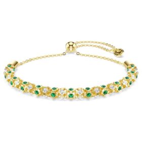 Dextera-Armband mit Rundschliff, grün, goldfarben Dextera-Armband mit Rundschliff, grün, goldfarben